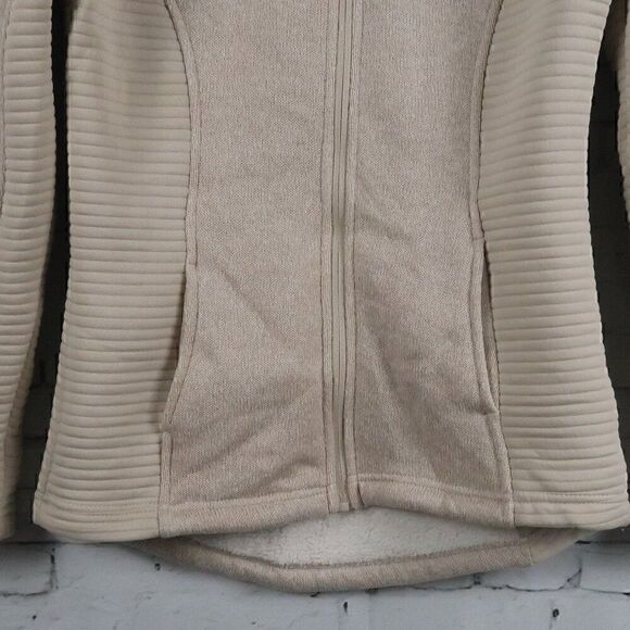 TIME AND TRU TAN OATMEAL HEATHER ZIP UP FLEECE JACKET WITH POCKETS SIZE XS - Picture 5 of 9